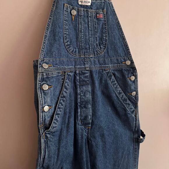 Vintage Polo Jeans Co Ralph Lauren Denim Carpenter Overalls 90s Size P Small - Picture 6 of 10